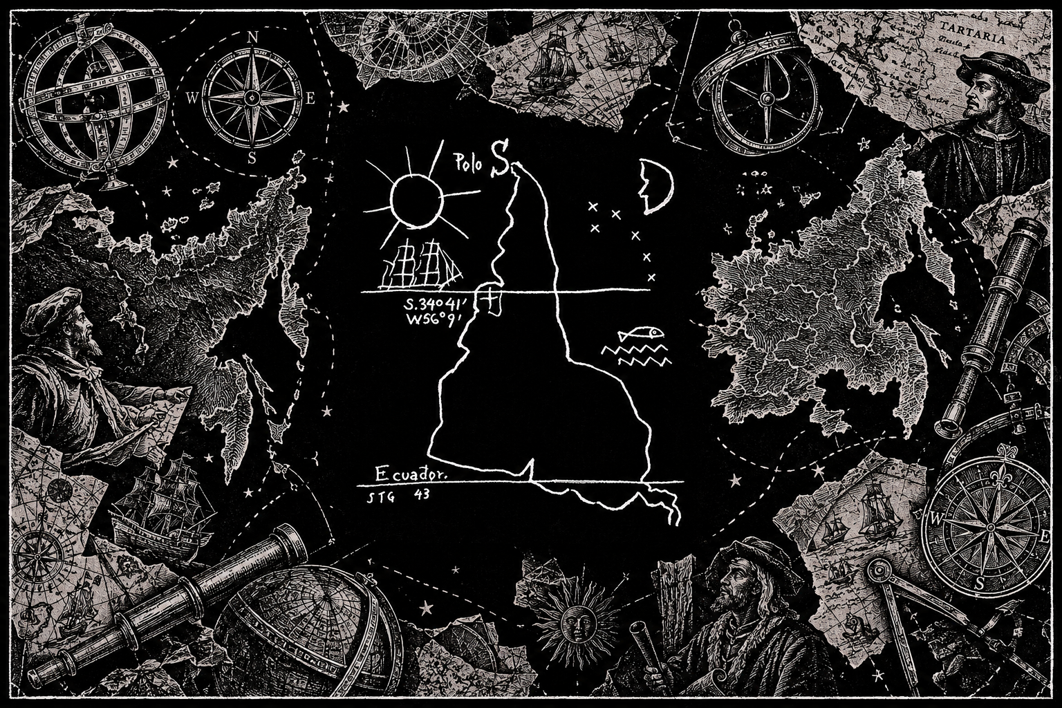 Kartograficzna mapa pełna odkryć